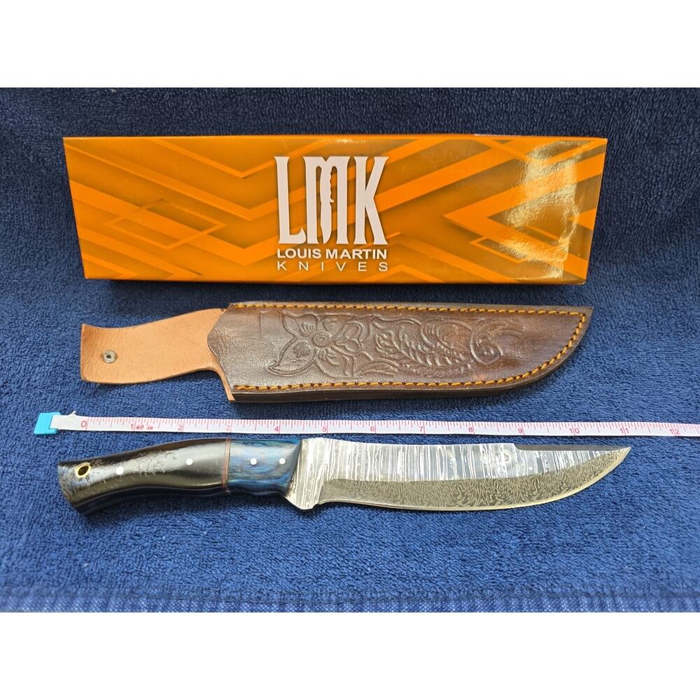 Hunting Bowie Knife 11 Inch, Custom Made Forged Damascus Blade LMK Knives #7401